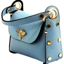 Florence Biene Damen Handtasche Echtleder hellblau OTF817H