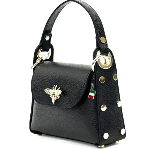 Florence Biene Damen Handtasche Echtleder schwarz OTF817S
