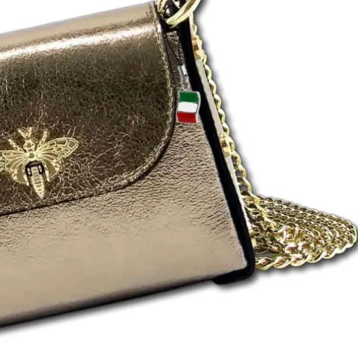 Florence Biene Damen Handtasche Echtleder bronze metallic OTF831N3