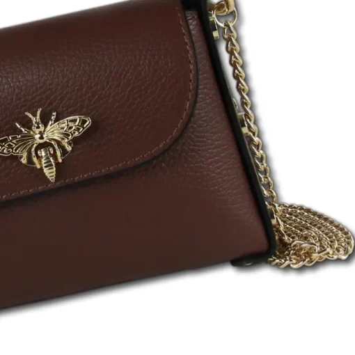 Florence Biene Damen Handtasche Echtleder dunkelbraun OTF817N