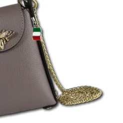 Florence Biene Damen Handtasche Echtleder dunkeltaupe OTF813N