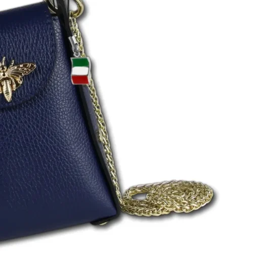 Florence Biene Damen Handtasche Echtleder dunkelblau OTF813B