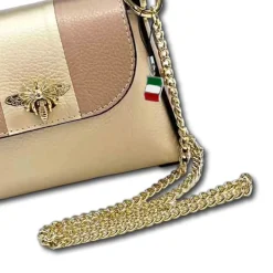 Florence Biene Damen Handtasche Echtleder beige/rosa OTF833IA