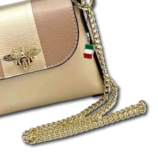 Florence Biene Damen Handtasche Echtleder beige/rosa OTF833IA