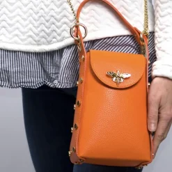 Florence Biene Damen Handtasche Echtleder dunkeltaupe OTF813N
