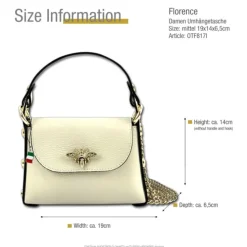 Florence Biene Damen Handtasche Echtleder beige OTF817I