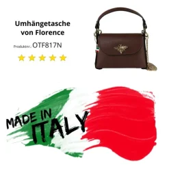 Florence Biene Damen Handtasche Echtleder dunkelbraun OTF817N