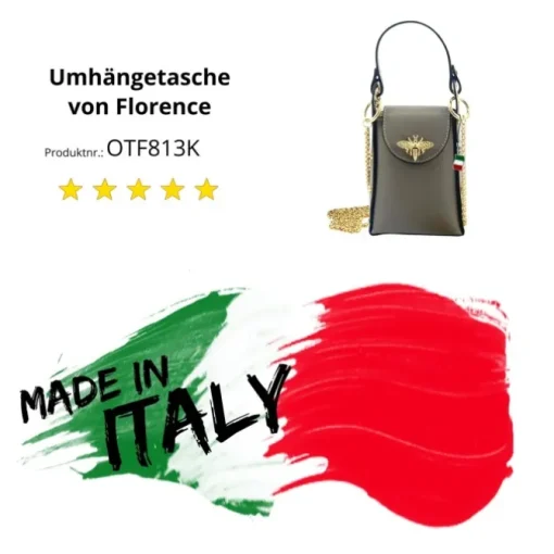 Florence Biene Damen Handtasche Echtleder grau OTF813K