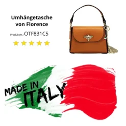 Florence Biene Damen Handtasche Echtleder tan hellbraun OTF831C5