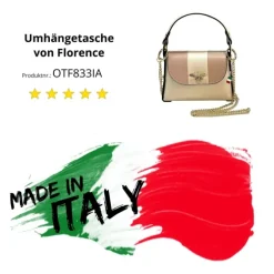Florence Biene Damen Handtasche Echtleder beige/rosa OTF833IA
