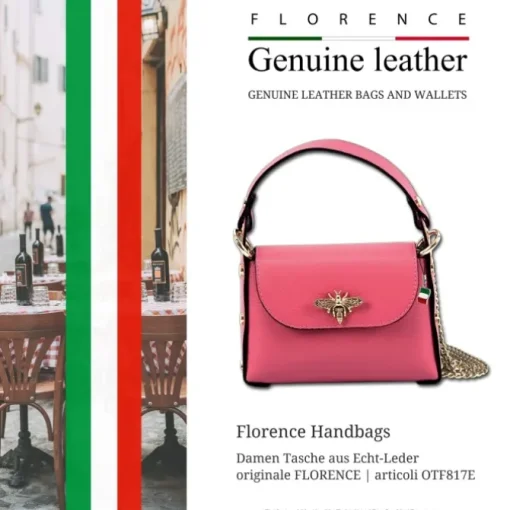 Florence Biene Damen Handtasche Echtleder coralle OTF817E