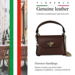 Florence Biene Damen Handtasche Echtleder dunkelbraun OTF817N