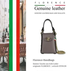 Florence Biene Damen Handtasche Echtleder dunkeltaupe OTF813N