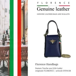 Florence Biene Damen Handtasche Echtleder dunkelblau OTF813B