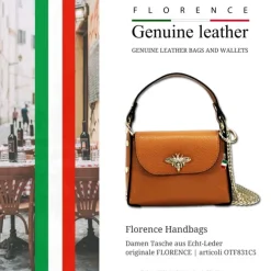Florence Biene Damen Handtasche Echtleder tan hellbraun OTF831C5