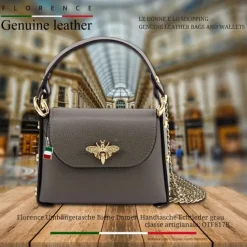 Florence Biene Damen Handtasche Echtleder grau OTF817K