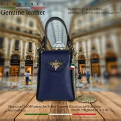 Florence Biene Damen Handtasche Echtleder dunkelblau OTF813B