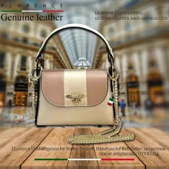 Florence Biene Damen Handtasche Echtleder beige/rosa OTF833IA
