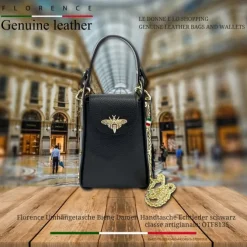 Florence Biene Damen Handtasche Echtleder schwarz OTF813S