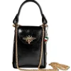 Florence Biene Damen Tasche Echtleder schwarz metallic OTM802S