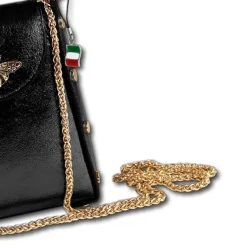 Florence Biene Damen Tasche Echtleder schwarz metallic OTM802S