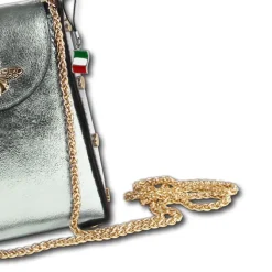 Florence Biene Damen Tasche Echtleder silbergrau metallic OTM802K