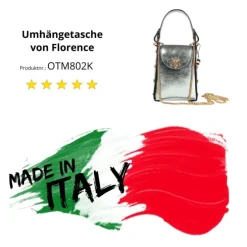 Florence Biene Damen Tasche Echtleder silbergrau metallic OTM802K