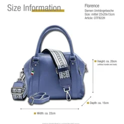 Florence Citytasche Echtleder Damen hellblau OTF822H