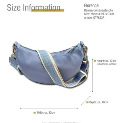 Florence Citytasche Echtleder Damen hellblau OTF823F