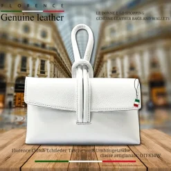 Florence Clutch Echtleder Tasche weiß OTF834W