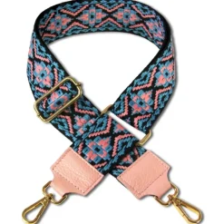 Florence Damen Boho-Gurt Canvas Leder blau rosa OGP001YA
