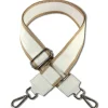 Florence Damen Boho-Gurt Canvas Leder weiß beige OGF001JW