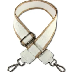 Florence Damen Boho-Gurt Canvas Leder weiß beige OGF001JW