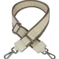 Florence Damen Boho-Gurt Canvas Leder grau beige OGF001JI