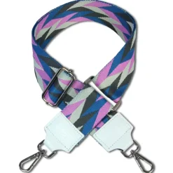 Florence Damen Boho-Gurt Canvas Leder weiß lila blau OGP011JF