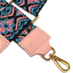 Florence Damen Boho-Gurt Canvas Leder blau rosa OGP001YA