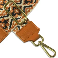 Florence Damen Boho-Gurt Canvas Leder braun tan schwarz OGP001YC