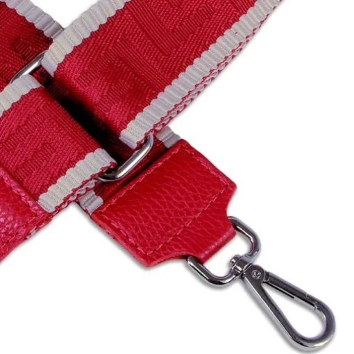 Florence Damen Boho-Gurt Canvas Leder rot beige OGF001JR