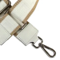 Florence Damen Boho-Gurt Canvas Leder weiß beige OGF001JW