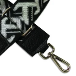 Florence Damen Boho-Gurt Canvas Leder schwarz silber OGF003JS