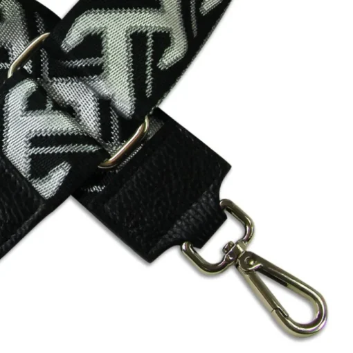 Florence Damen Boho-Gurt Canvas Leder schwarz silber OGF003JS