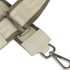 Florence Damen Boho-Gurt Canvas Leder grau beige OGF001JI