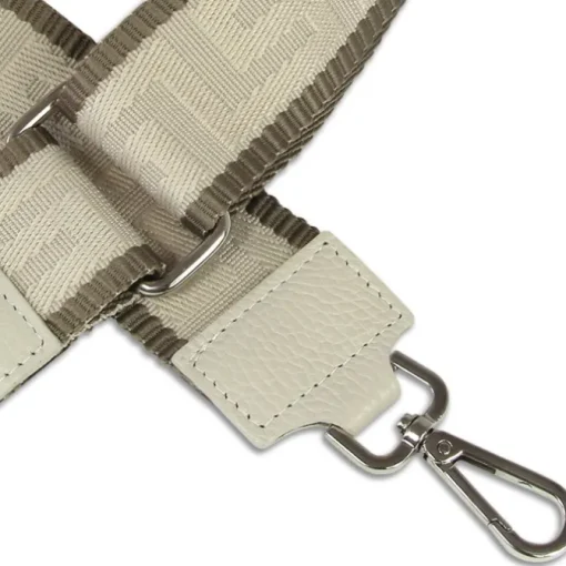 Florence Damen Boho-Gurt Canvas Leder grau beige OGF001JI