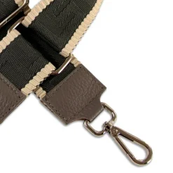 Florence Damen Boho-Gurt Canvas Leder grau beige OGF001JK