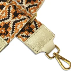 Florence Damen Boho-Gurt Canvas Leder beige braun schwarz OGP001YI