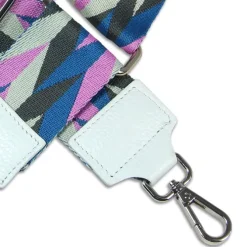Florence Damen Boho-Gurt Canvas Leder weiß lila blau OGP011JF