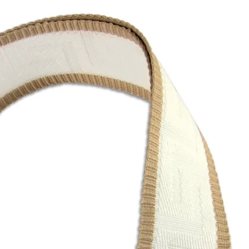 Florence Damen Boho-Gurt Canvas Leder weiß beige OGF001JW
