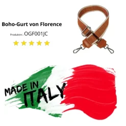 Florence Damen Boho-Gurt Canvas Leder braun tan OGF001JC