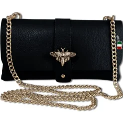 Florence Damen Clutch Biene Leder Tasche schwarz OTM803S