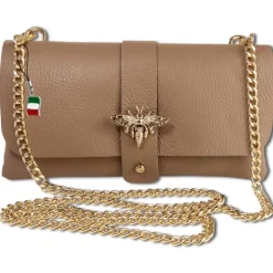 Florence Damen Clutch Biene echtes Leder Tasche taupe OTM803N